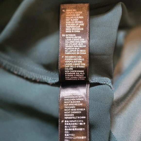 LOVE 21 Emerald Green Blouse Long Sleeve Sheer Tunic Pleated Large Layered Cardi - Picture 11 of 12